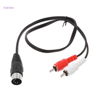 Doublebuy สายเคเบิลอะแดปเตอร์วิดีโอ 0.5 ม. 1.5 ม. 5 Pin Din Male to 2 RCA Male