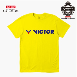 Victor Badminton Logo Pattern Short Sleeve Cotton Combed 30s T Shirt for Men_01