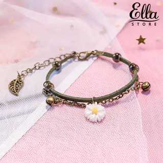 Ellastore123 สร้อยข้อมือ สองชั้น ลายดอกเบญจมาศ วินเทจ ปรับได้ เครื่องประดับ ของขวัญ สําหรับผู้หญิง