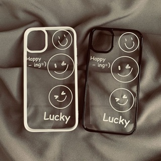 Lucky Smiley Face Phone Case For Iphone 13/14Promax Phone Case for Iphone12/11 Transparent XS/XR Drop-Resistant 7/8P