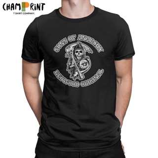 เสื้อยืดคอกลม แขนสั้น ผ้าฝ้าย 100% พิมพ์ลาย Sons Of A Anarchy แฟชั่นคู่รัก สําหรับผู้ชายS-5XL