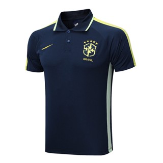 เสื้อโปโลแขนสั้นลําลอง คอปก สีกรมท่า สไตล์บราซิล ใส่ได้ทุกวัน