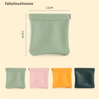 [fabuloushouse] กระเป๋าหนัง ปิดอัตโนมัติ สําหรับใส่เหรียญ หูฟัง เครื่องประดับ พร้อมส่ง