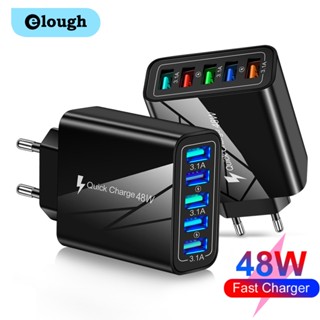 Elough อะแดปเตอร์ชาร์จโทรศัพท์มือถือ 48W 5 พอร์ต USB