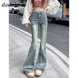 DaDulove💕 New Korean Version of INS Retro Washed High-waisted Jeans Elastic Slim WOMENS Micro Flared Pants