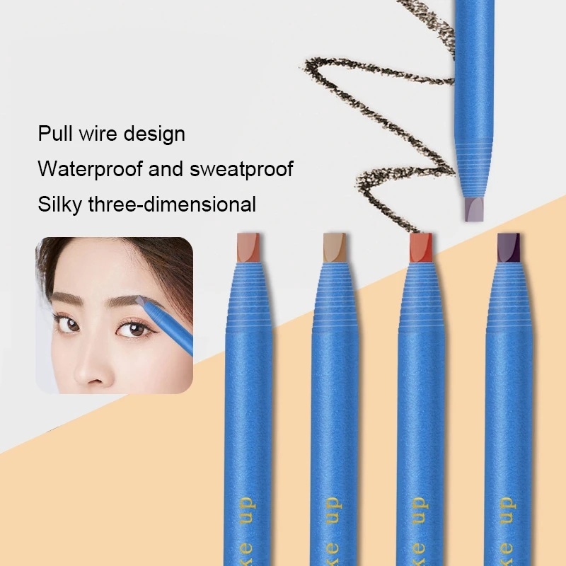 ดินสอเขียนคิ้ว-สไตล์เกาหลี-สีฟ้า-กุหลาบ-ปากกาเขียนคิ้ว-กันเหงื่อ-ติดทนนาน-ดินสอเขียนคิ้ว-แบบดึงเปิด-เครื่องสําอาง