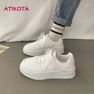 Atikota รองเท้าผ้าใบลําลอง ระบายอากาศ ปากตื้น แฟชั่นสําหรับสตรี เหมาะกับการเล่นกีฬา