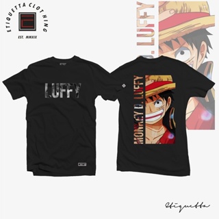 เสื้อยืดแขนสั้นผู้ชายเสื้อยืดฤดูร้อน Anime Shirt - ETQT - One Piece - Monkey D Luffy v2 เสื้อยืดพิมพ์ลาย