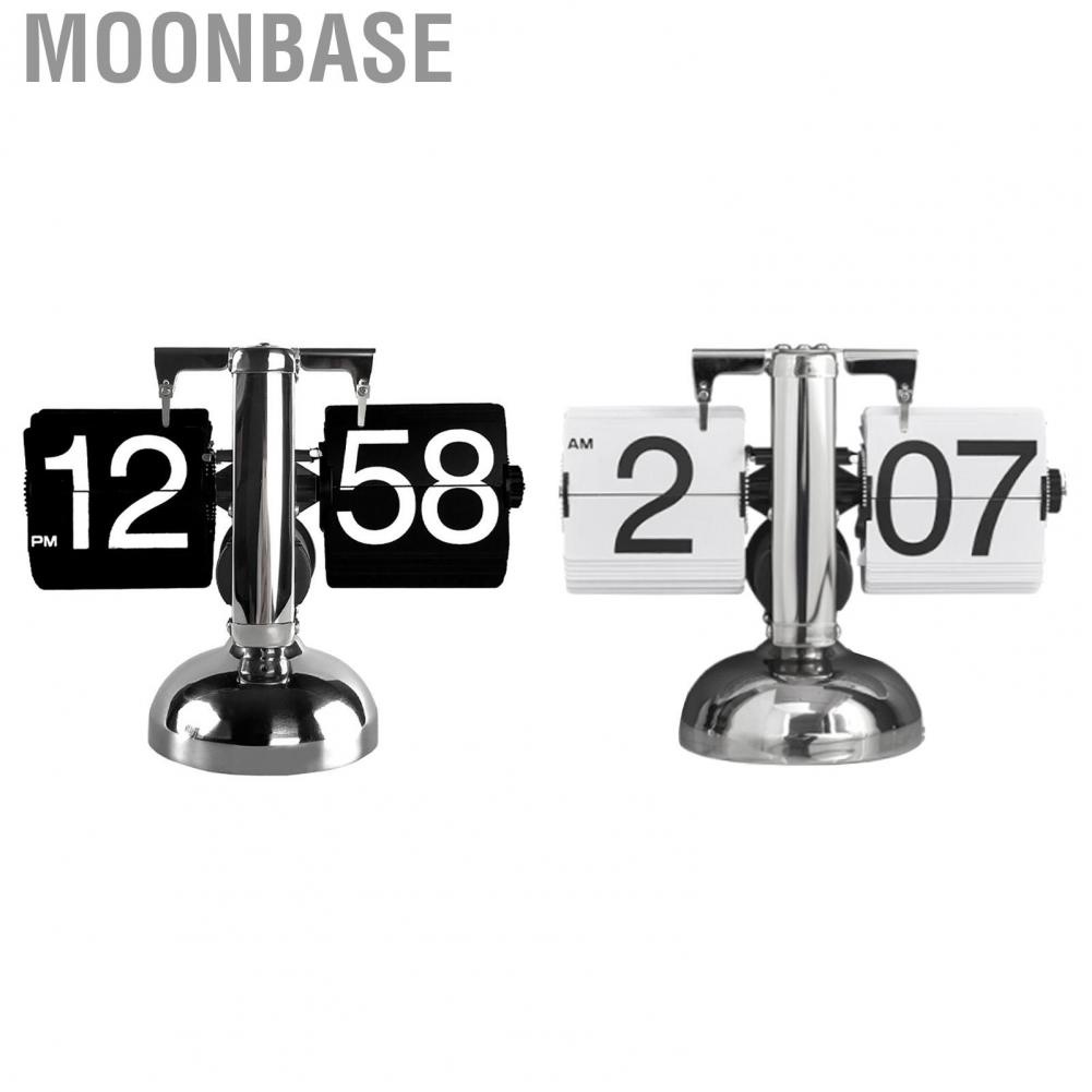 Moonbase Flip Desk Clock Accurate Stainless Steel Mechanical Flip Clock