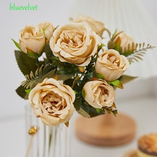 Bluevelvet ดอกไม้ปลอม ผ้าไหม สีเขียว ดอกโบตั๋น สร้างสรรค์ สําหรับตกแต่งบ้าน งานแต่งงาน ปาร์ตี้ ฤดูใบไม้ร่วง