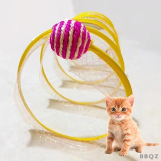 [Bbqz01] Spiral Cat Tunnel Collapsible Interactive Cat Toys Cat Passage Runway Cat Tube with Sisal Ball Pet Supplies for Small Animals Bunny Kitten