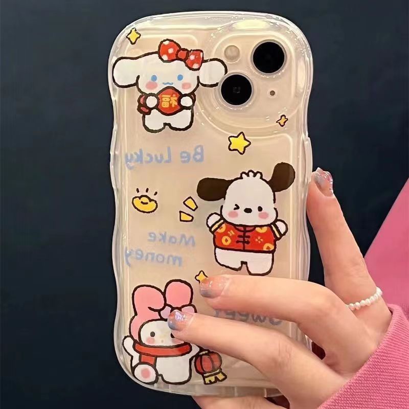 เคสมือถือ-แบบใส-ลายการ์ตูนซานริโอ้-กันกระแทก-สําหรับ-iphone-13-14-pro-max-12-11-xr-8-plus