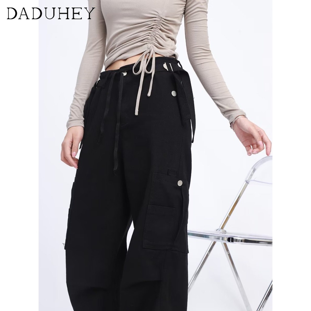 daduhey-womens-hong-kong-style-summer-loose-casual-y2k-trousers-ankle-tied-overalls-harem-cargo-pants-loose-fashion-sports-pants