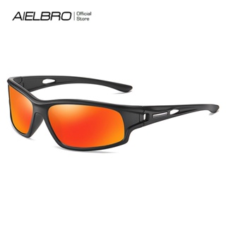 Aielbro แว่นตากันแดด เลนส์โพลาไรซ์ กันลม สําหรับเล่นกีฬาทางน้ํา วิ่ง เล่นสกี ปั่นจักรยาน ตกปลา