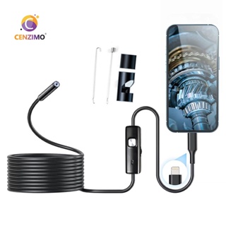 Cenzimo กล้องเอ็นโดสโคป พร้อมไฟ 1280P HD พร้อมไฟ LED ปรับได้ 8 ระดับ พร้อมสายงูกึ่งแข็ง 16.4 ฟุต IP67 กันน้ํา สําหรับ ISO