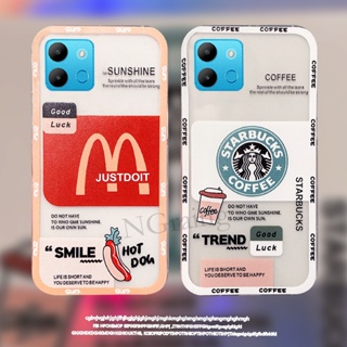 พร้อมส่ง เคสโทรศัพท์มือถือ ซิลิโคนนิ่ม ใส ลายฉลาก Starbucks McDonalds แฟชั่น สําหรับ Infinix Smart 7 Smart7