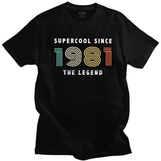 Cotton T-Shirt Mens Supercool Since 1981 T Shirt Short Sleeved Tshirt Classic Printed 40th Birthday Tees Loose Fit_03