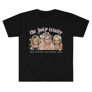 【ใหม่】เสื้อยืดผ้าฝ้าย พิมพ์ลาย Paris Hilton Nicole Richie Lindsay Lohan Mugshot Holy Trinity JJblba44AFfjjc26