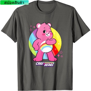Bear ฤดูร้อนMens bear  Care Bears: Unlock The Magic Cheer Bear T-Shirt เสื้อยืดแฟชั่นคอกลม สบายๆ ผ้าฝ้าย100%