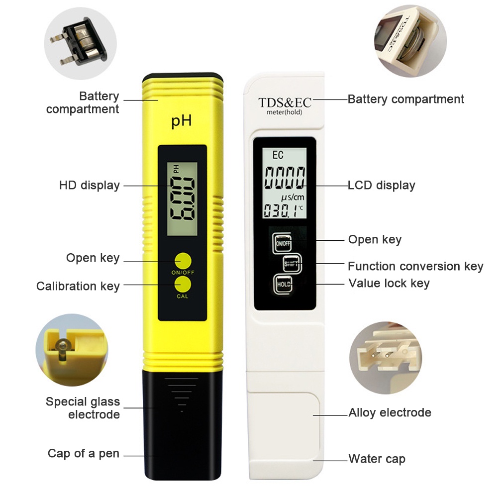 เครื่องวัด-ec-เครื่องวัด-ph-วัดน้ำ-วัดกรด-วัดปุ๋ย-วัดความเค็มน้ำประปา-วัดเกลือเจือจาง-tds-ec-temp-ph-meter-set