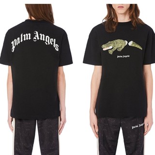 เสื้อยืดลําลองสําหรับผู้ชายผู้หญิงแขนสั้นพิมพ์ลาย Palm Angel Docked Crocodile