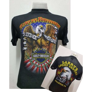 เสื้อยืดฮาเลย์ Harley-Davidson ผ้าบาง50 ผ้ามุ้ง ผ้าบางใส่สบาย สไตล์วินเทจ ป้ายVintage 3D EMBLEM [ S M L XL ]