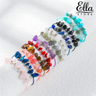 Ellastore123 สร้อยข้อมือโซ่ ประดับคริสตัล หินเทียม เครื่องประดับ สําหรับผู้หญิง