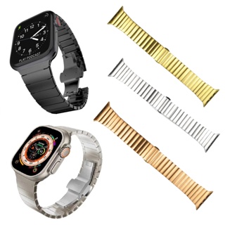 สายนาฬิกาข้อมือสเตนเลส โลหะ ปรับได้ สําหรับ Apple Watch Series 8 7 6 5 4 SE 38 มม. 42 มม. 40 มม. 44 มม. 41 มม. 45 มม. Ultra 49 มม.