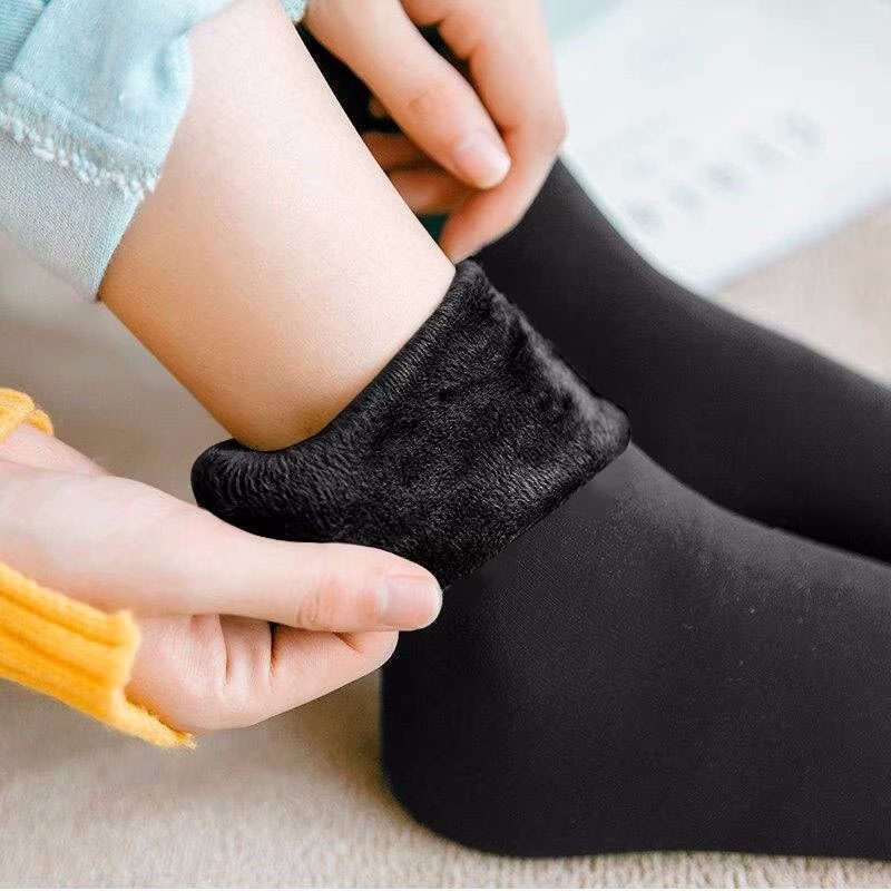 ถุงเท้าบูท-ผ้าแคชเมียร์-และผ้ากํามะหยี่-แบบหนา-ป้องกันความร้อน-แฟชั่นสําหรับผู้หญิง
