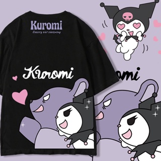 Kuromi เสื้อยืดแขนสั้นลําลอง พิมพ์ลายการ์ตูนคุโรมิ แฟชั่นฤดูร้อน สําหรับผู้หญิง