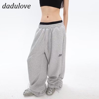 DaDulove💕 New American Gray Casual Pants Drawstring High Waist Sweatpants Fashion Womens Jogging Pants