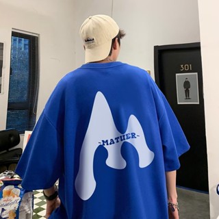 【ไซซ์ M-5xl】เสื้อยืดแขนสั้นลําลอง พิมพ์ลายตัวอักษร M แฟชั่นฤดูร้อน สําหรับผู้ชาย และผู้หญิง