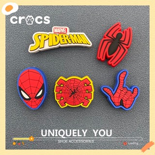 Crocs jibbitz charms Spiderman Series จี้รูปดอกไม้ สําหรับตกแต่งรองเท้า Crocs