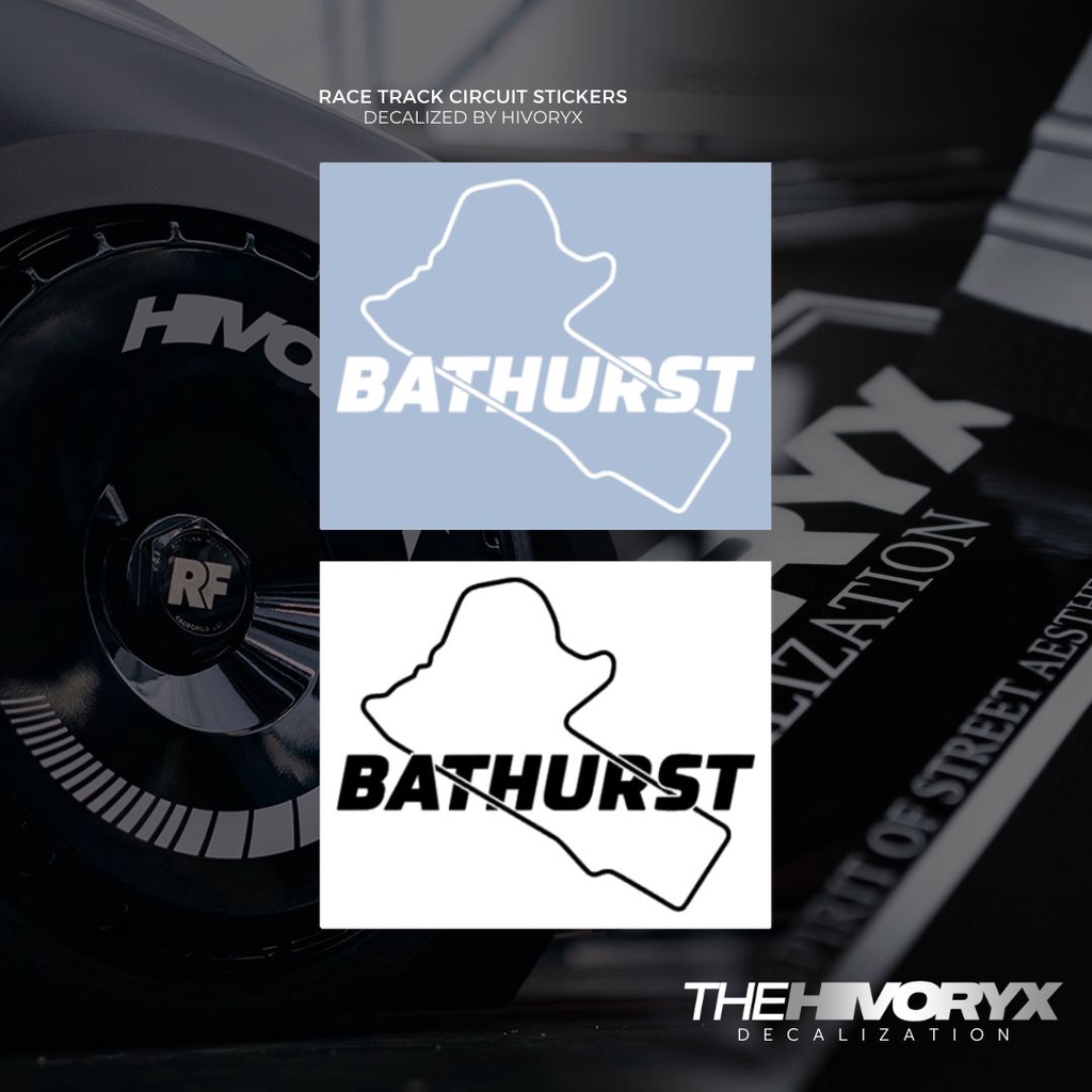 「BATHURST Circuit RACE TRACK LAP」สติกเกอร์ไวนิล ตัดลายรถยนต์ HIVORYX