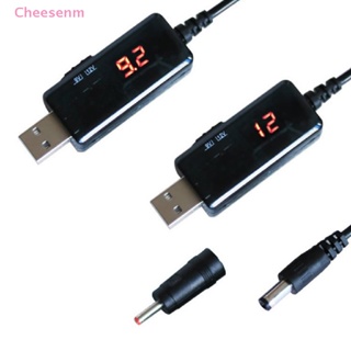 Cheesenm สายเคเบิลแปลงแรงดันไฟฟ้า USB เป็น DC Boost 5V เป็น 9V 12V ปรับได้ พร้อมสวิตช์สายไฟ TH