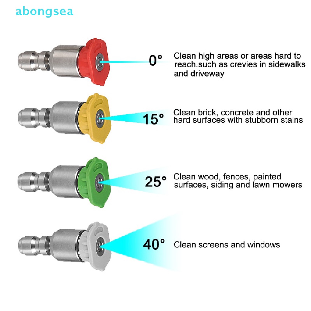 abongsea-หัวฉีดสเตนเลส-แรงดันสูง-360-องศา-1-4-นิ้ว-0-15-25-40-องศา-อุปกรณ์เสริม-สําหรับล้างรถยนต์