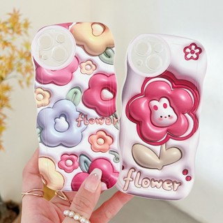 Cartoon Casing OPPO Reno 10 Pro 8T 8 7 6 5 4 F 5F 4F 8Z 7Z Reno8 Reno7 Z Reno8Z Reno7Z Reno6 Reno5 Reno5F Reno4 Reno4F 4G 5G A91 A57 A39 2016 A77 A16K A16E Visual 3D Flower Fine Hole Airbag Shockproof Waves Edge Cute Soft Phone Case 1STB 37