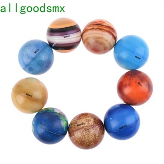 ALLGOODS Educational Toy Moon Star Ball Colorful Printing Star Ball Eight Planets Elastic Solar System Sponge Ball Bouncy Ball Ball Toy Stress Relief Earth Globe Ball