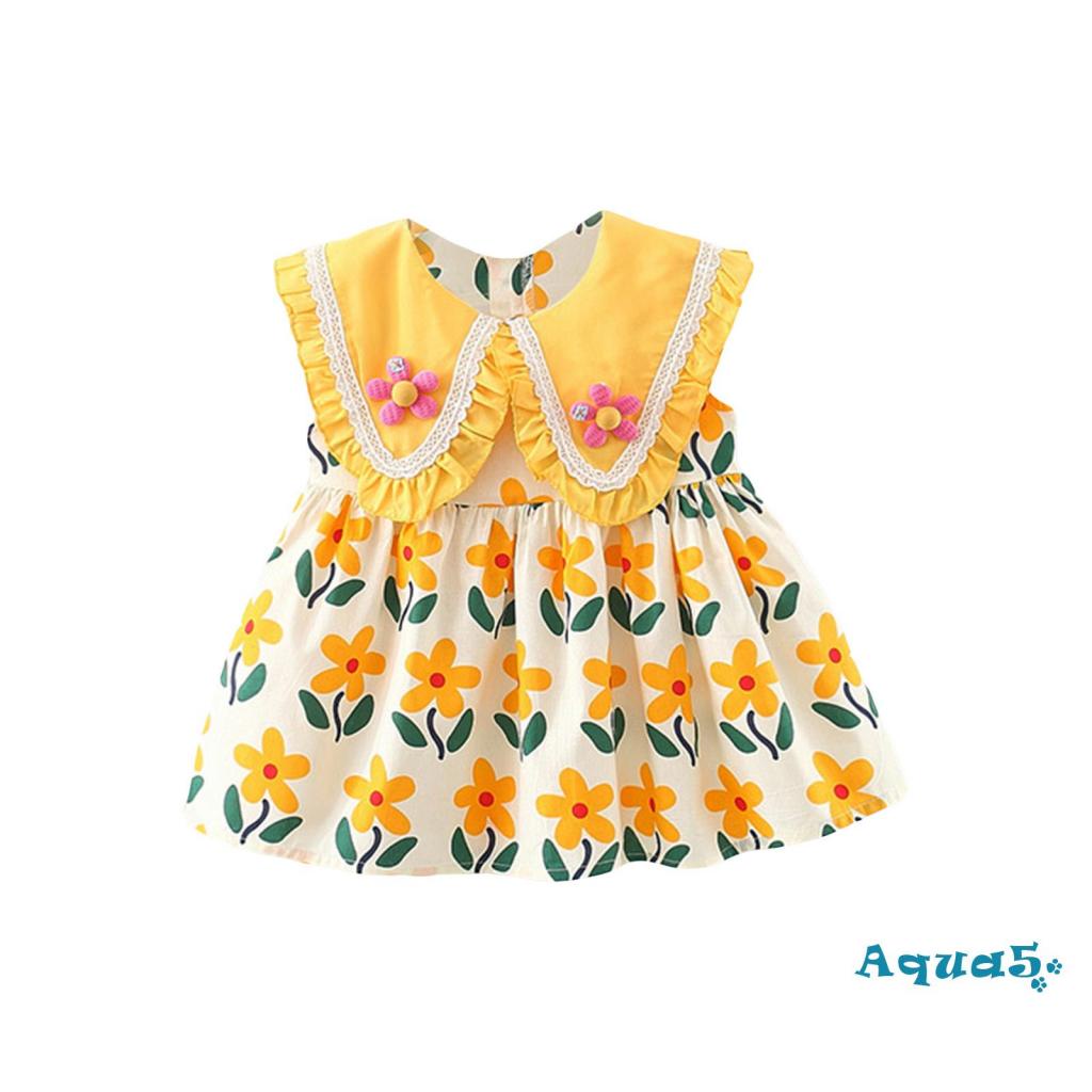 aqq-ชุดเดรสเจ้าหญิง-แขนกุด-พิมพ์ลายดอกไม้-หวานแหวว-น่ารัก-ฤดูร้อน-สําหรับเด็กผู้หญิง