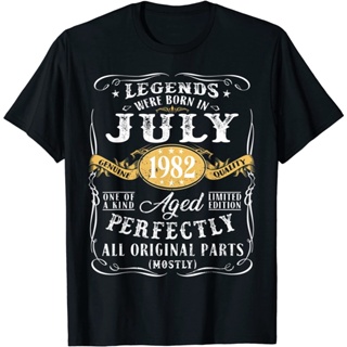 ✐40th Birthday Decoration Legends Were Born In July 1982 Cotton T-shirt for Men and Women Tee Shirts_03