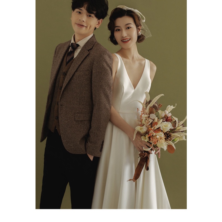 ชุดเดรสแต่งงาน-แบบเรียบง่าย-สีขาว-สไตล์เกาหลี-สําหรับเจ้าสาว-ff351