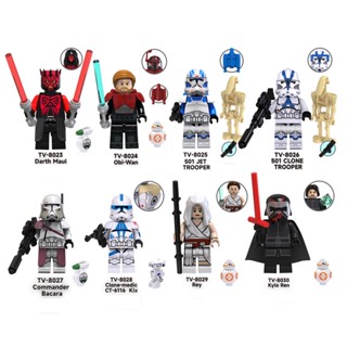 ของเล่นตัวต่อฟิกเกอร์ Rey Obi-Wan Clone Darth Maul Trooper ขนาดเล็ก สําหรับเด็ก