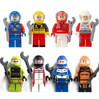 8pcs/set Speed Racers Moter Drivers Assembled Blocks Toys Building Bricks Kids educational Gift In Stock action figures YM