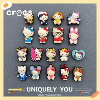 Crocs jibbitz charms การ์ตูนแมวน่ารักตกแต่งหัวเข็มขัดรองเท้าแฟชั่นเครื่องประดับ DIY