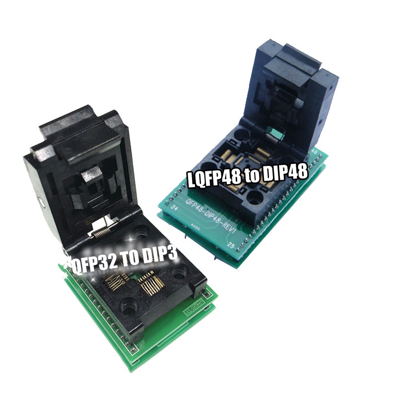 Qfp48 to DIP48 TQFP32 QFP32 to DIP3 ซ็อกเก็ตทดสอบ IC 0.5 มม. Picth ...