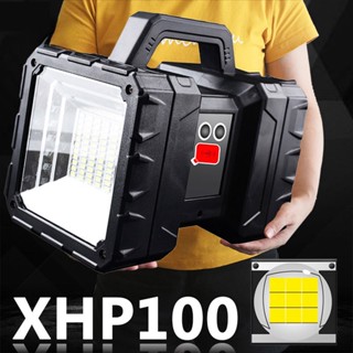 ไฟฉายสปอตไลท์ XHP100 LED ชาร์จ Usb XHP70 สว่างมาก ไฟฉาย พลังสูง LED 3โหมด 80W