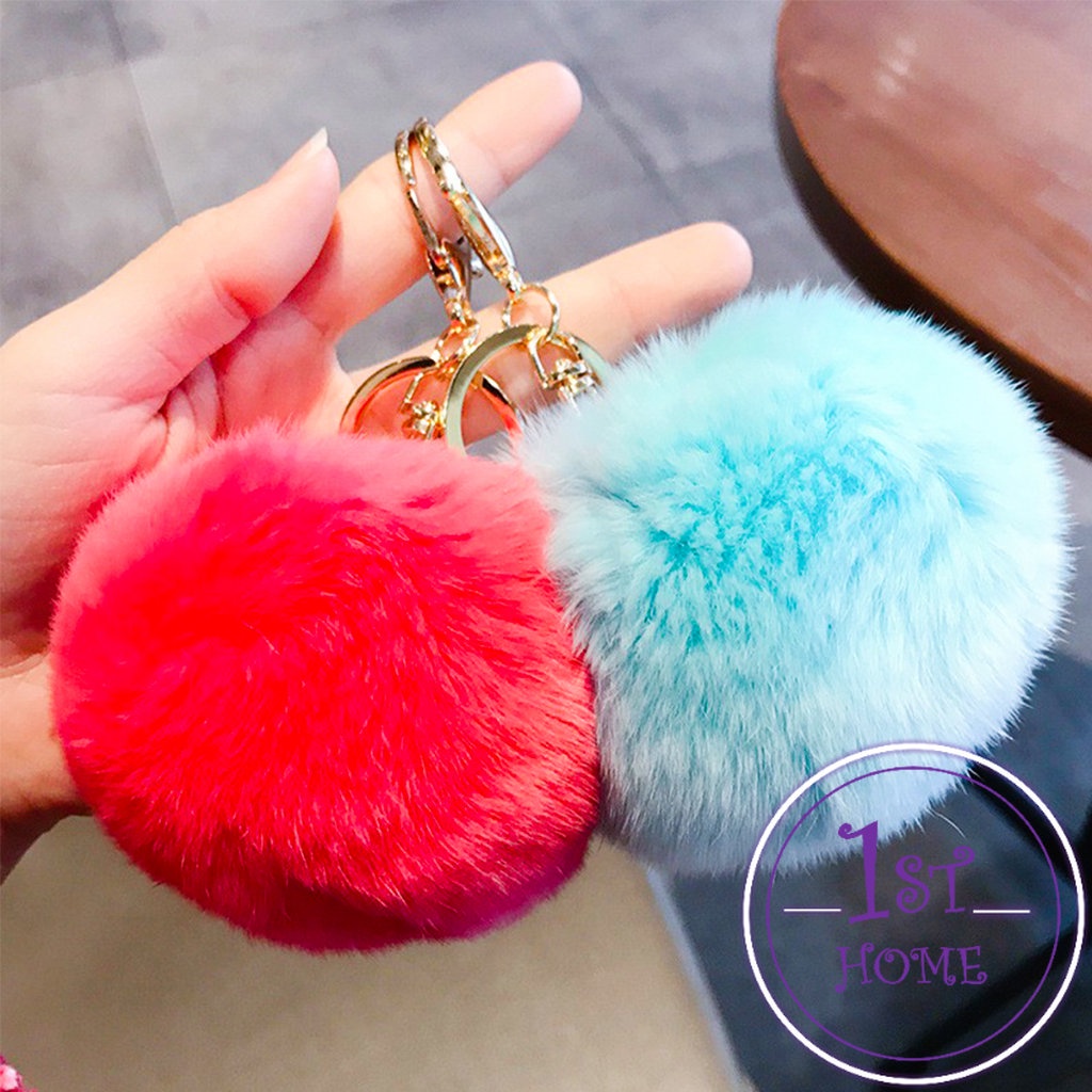 พวงกุญแจ-จี้ลูกบอลหางกระต่ายน้อยน่ารัก-สําหรับห้อยกระเป๋านักเรียน-ขนาด-8cm-keychains