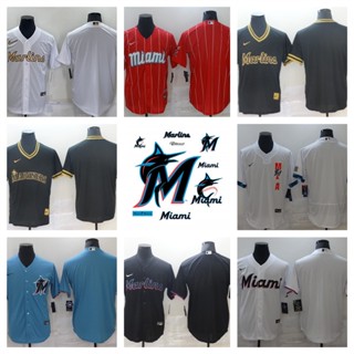 MLB Miami Marlins เบสบอลเสื้อยืดผู้ชายผู้ชาย