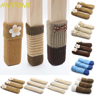 ANTIONE Knitted Floor Protector Cloth Chair Socks Table Leg Foot Cover Wool Socks Non-slip 4Pcs/lot Furniture Leg Moving Noise Reduction Floor Protection Pads Chair Foot Cover