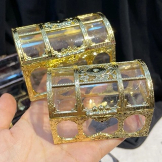 กล่องเก็บเครื่องประดับ คริสตัล อัญมณี ทอง เงิน ใส ขนาดเล็ก / กล่องเก็บเครื่องประดับ หรูหรา ย้อนยุค